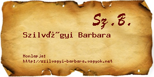 Szilvágyi Barbara névjegykártya