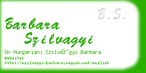 barbara szilvagyi business card